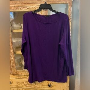 Eileen Fisher Women's Large Deep Purple Blouse